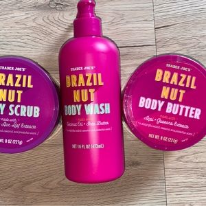 Trader Joe’s Brazil Nut Body Scrub, Wash and Butter Trio. Factory Sealed.